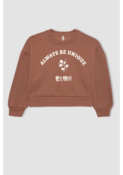 Defacto Kız Çocuk Relax Fit Bisiklet Yaka Baskılı Kalın Sweatshirt B4675A823WNBN569 Kahverengi Defacto Kız Çocuk Relax Fit Bisiklet Yaka Baskılı Kalın Sweatshirt B4675A823WNBN569 Kahverengi