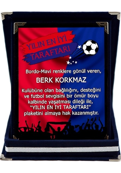 Bordo-Mavi Yılın En Iyi Taraftarı Isimli Taraftar Plaketi