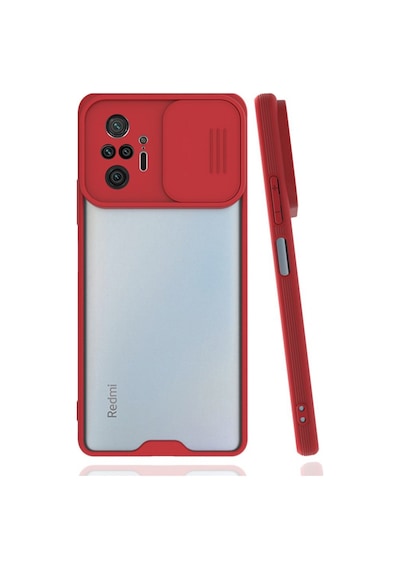 Nettech Xiaomi Redmi Note 10 Pro 4g Uyumlu Platin Kamera Kızaklı Arka Koruma Kılıf - Kırmızı Kırmızı