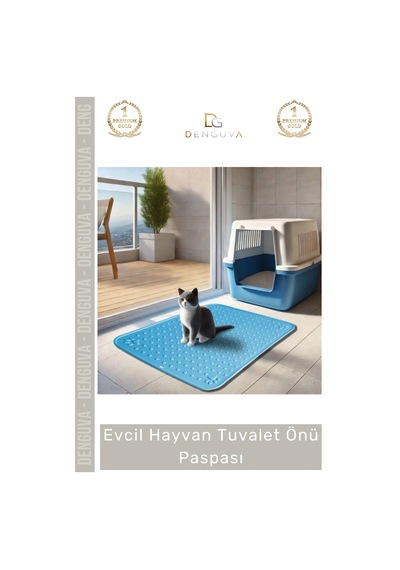Kedipaspası Evcil Hayvan Tuvalet Önü Kedi Köpek Kaymaz Taban Dayanıklı Pratik Mama Kabı Kum Paspası