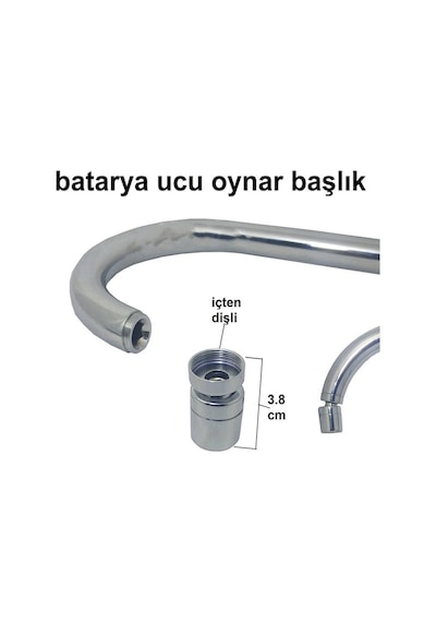 Yapıtaşı YT109 Oynar Başlı Batarya Boru Ucu Perlatörü içten Dişli Krom