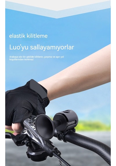 Jzcat Bisiklet Elektrikli Korna Dağ Bisikleti Kompakt Taşınabilir Çan - Siyah