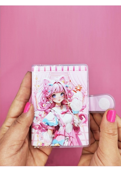 Doğum Günü Kızı A7 Not Defteri , Çıt Çıtlı Cep Defteri - Pembe Pembe