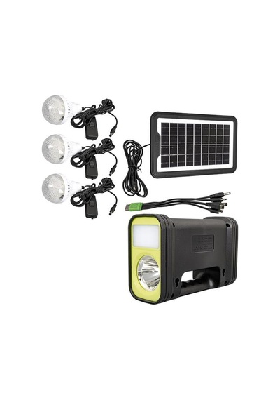 Gd-12 Akülü Solar Panelli 3 Ampullü Solar Işıldak Fener Belirtilmemiş