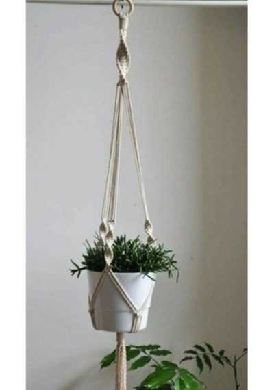 Lightcrop Simple Makrome Krem Saksılık