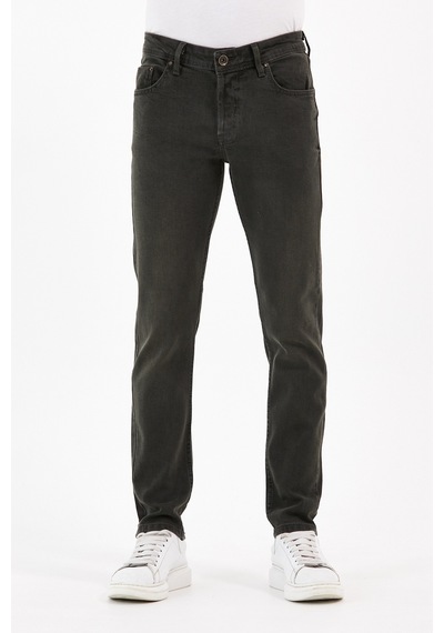 Digital Jeans Erkek Slim Fit Dar Kesim Dar Paça Kot Pantolon Haki Açık Gri