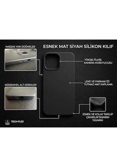 Iphone 14 Pro Max Uyumlu Silikon Ve Esnek Lansman Premıum Kılıf Siyah