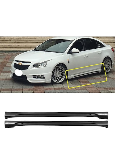 Chevrolet Cruze R Yan Marşpiyel Seti Plastik 2 Adet Mat Siyah 2008 2009 2010 2011 2012 2013 2014 Karlık+ek+bodykit
