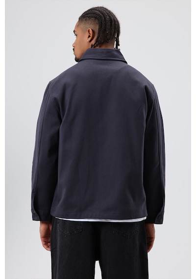 Vamos Boxy Fit Gabardin Ceket Füme