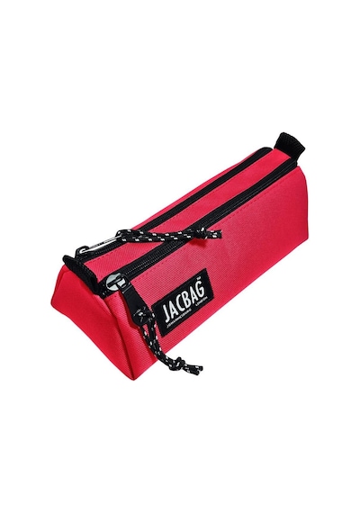 Jacbag Dual Prime İki Bölmeli Üçgen Kırmızı Kız Çocuk Kalem Çantası Çok Renkli