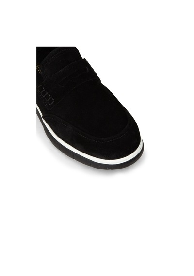 Deery Erkek Hakiki Süet Siyah Loafer Ayakkabı - 02045msyhe01