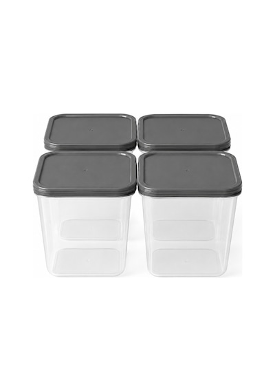 4 Lü Saklama Kabı Seti, 4x2lt ,toplam 4 Litre Kapasiteli Erzak Kabı,iç İçe Geçebilen,kapaklı,plastik Saklama Kutusu,mutfak Düzenleyici,pembe-krem-gümüş Gri Çok Renkli