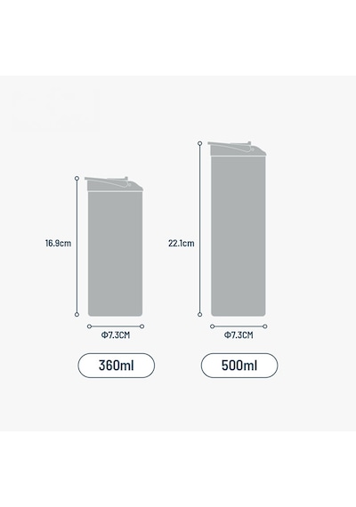 Tyeso Flat Termos Vakumlu Paslanmaz Çelik Taşıma Saplı 360ml - Beyaz TS-8840B
