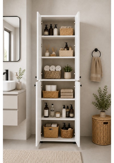 Nest 4 Kapaklı Çok Amaçlı Dolap Y:182 G:62 D:35 / Beyaz 180 X 60