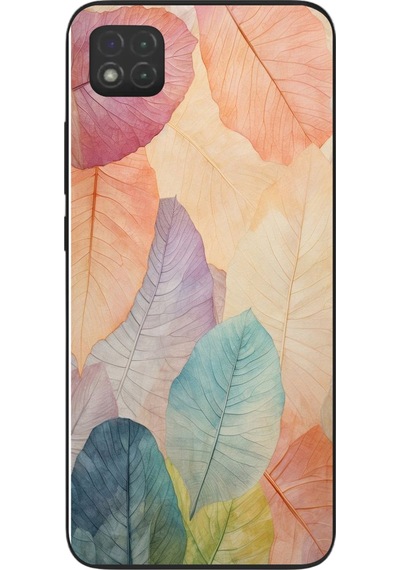 Redmi 9c Uyumlu Hafif Yapraklar Baskılı Silikon Kılıf Renkli