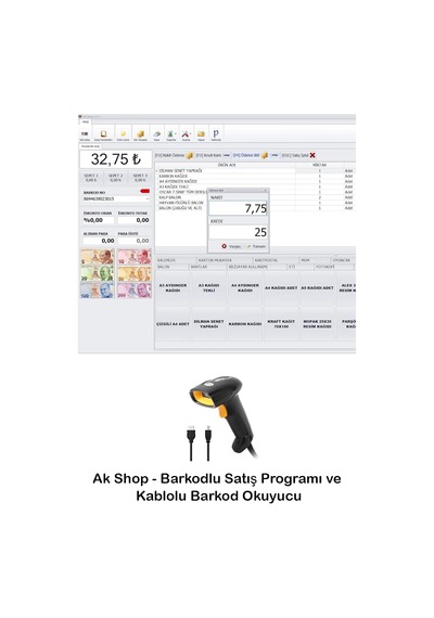 Tr Pazartimi Barkod Satış Sistemi & Market Programı & Kablolu Barkod Okuyucu