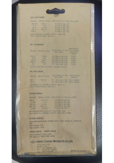 Hc Hung Chang Dm303tr Multimetre Dijital Ölçü Aleti - Kore Malı Üst Kalite