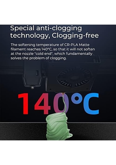 Creality Cr-pla Mat Filament 1,75 Mm 1,0 Kg Genişliğinde Piyasadaki%99 Fdm Yazıcılarla Uyumlu, Mat Siyah