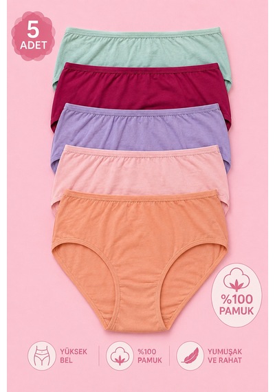 Meyzz Kadın 5 Li Yüksek Bel Külot %100 Pamuk Ekonomik Paket Rahat Günlük Kullanım Düz - 914103188 Düz Meyzz Kadın 5 Li Yüksek Bel Külot %100 Pamuk Ekonomik Paket Rahat Günlük Kullanım Düz - 914103188 Düz
