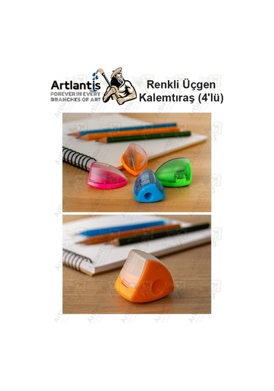 Kalemtraş 4 Adet Hazneli Standart Kalem Açacağı Plastik Kalemtıraş Fixpoint P-6027 Kalem Traş