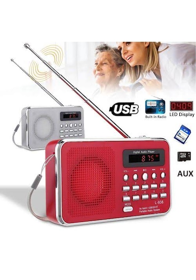 Ultratekno L-938 Şarjlı Taşınabilir Fm Radyo Dijital Ekranlı Usb/tf/sd/aux Destekli Bl-5c Bataryalı Cep Radyosu