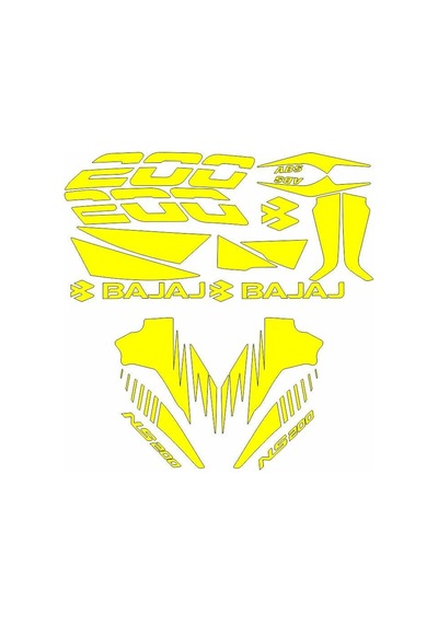 Bajaj Pulsar Ns200 Uyumlu Sarı Sticker Set