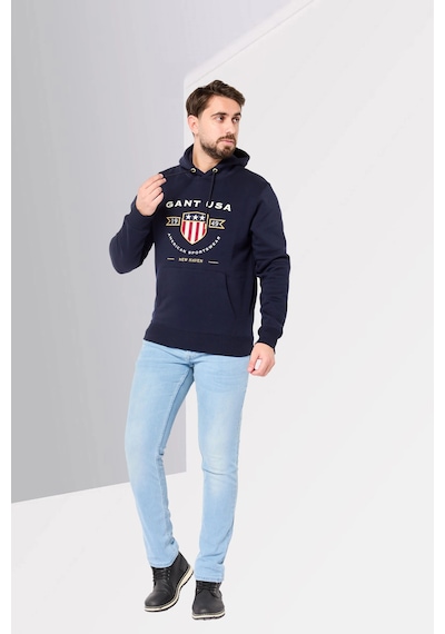 Gant Erkek Kapşonlu Sweatshirt Yandan Cepli Lacivert
