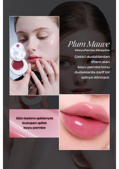 Nemlendirici Parlak Bitişli Renkli Dudak Balmı Objet By Kundal Dew Drop Lip Glaze Balm Plum Mauve