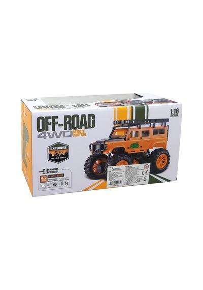 Uzaktan Kumandalı Işıklı Off Road Jeep 4 Yön Kontrollü Büyük Tekerlekli Rc Araç - Kırmızı