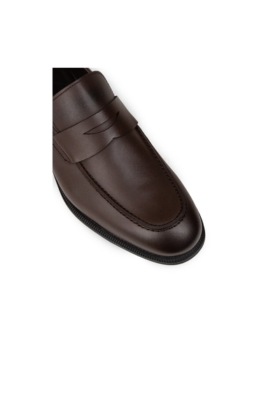 Deery Erkek Kahverengi Hakiki Deri Klasik Loafer Ayakkabı - 01995mkhvc01 Kahverengi