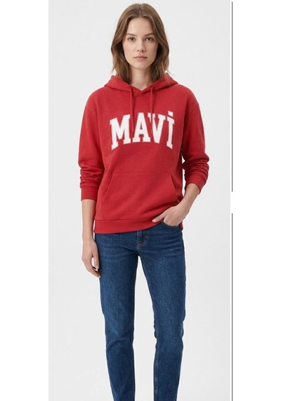 Mavi Erkek Sweatshirt Açık Kırmızı