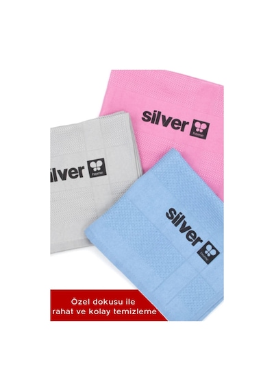 Silver Home Mikrofiber Dekoratif Cam Bezi Pk : 3 Adet Bezler 42 x 68 CM