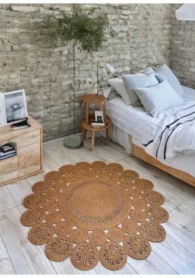 Tr Doğal Jüt Kilim Moderin Görünümlü Salon Örtüsü Paspas Halı Banyo Mutfak Halısı Yatak Odası Veranda Balko Diğer