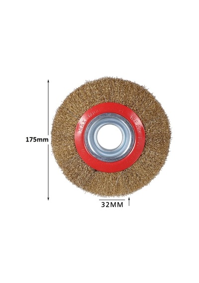 Taşlama Motoru Çelik Fırçası 175mm Spiral Sarı Tel Fırça