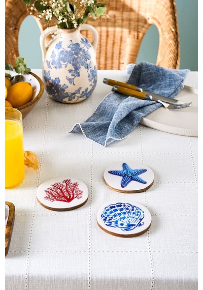 Karaca Mango Marin Bardak Altlığı 3'lü Set 10 cm