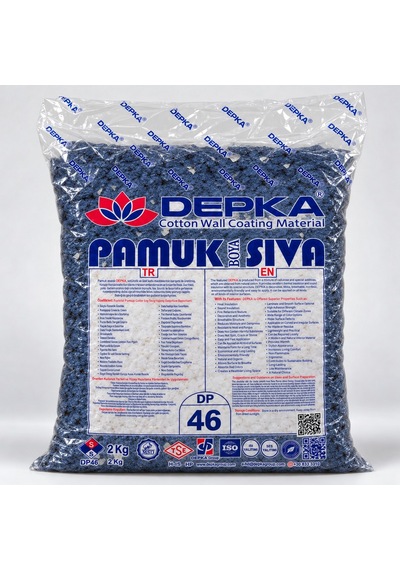 Depka Pamuk Sıva Dp46 2 Kg 7-8 M² İpek Sıva Alternatifi Isı Ve Ses Yalıtımlı Dekoratif Sıva