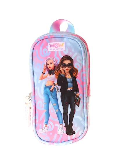 Wow Generation Kız Çocuk Wonderful Baskılı Pembe - Turkuaz İlkokul Kalem Çantası - Okul Kalemliği - W6071