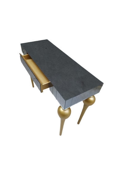Dresuar Tombul Ayak Model Kayın Torna Mdf Tabla Parlak Gold Boya (377599327) Altın
