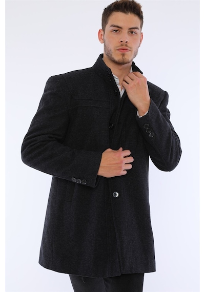 Plt8387 Dewberry Erkek Palto-desenli Lacivert Desenli Lacivert