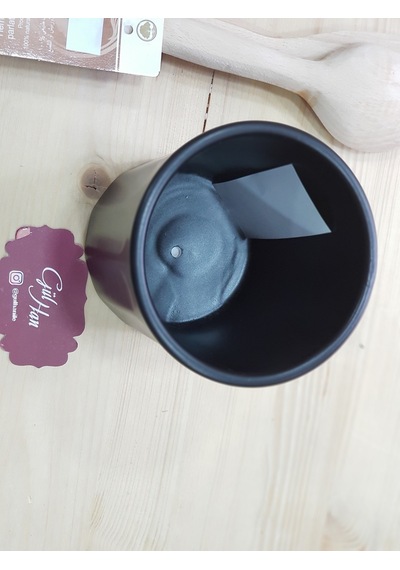Keramika Kaşıklık Dik Badem 14 Cm Mat Siyah