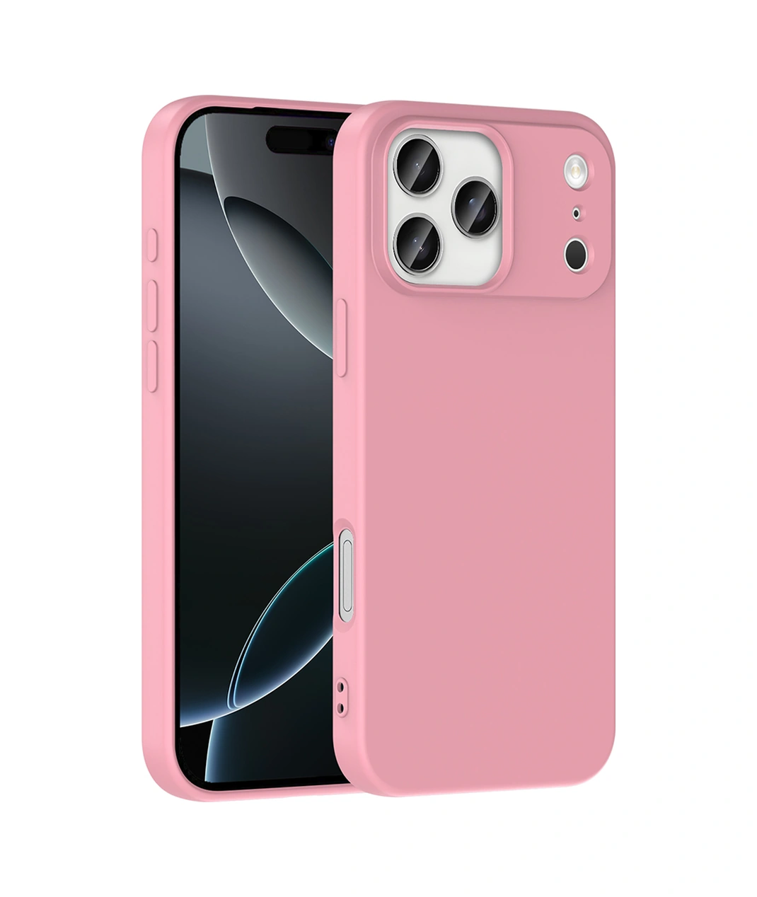 Apple Uyumlu iPhone 17 Pro Max Kılıf Lansman İçi Kadife Kamera Korumalı Mara Silikon Kılıf - Pembe Pembe