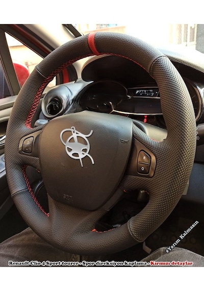 Clio 4 Faz 2 Araca Özel Direksiyon Kılıfı Boş Direksiyon Nokta Dü Siyah