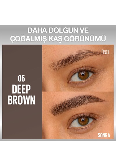 Maybelline New York Brow Insert Çift Uçlu Kaş Kalemi 05 Deep Brown