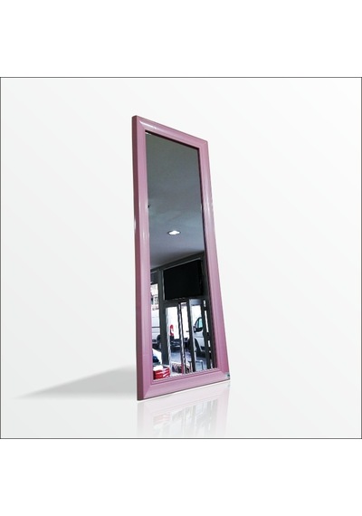 110Cm Pudra Pembe Çerçeveli Salon Antre Banyo Duvar Boy Aynası Pembe
