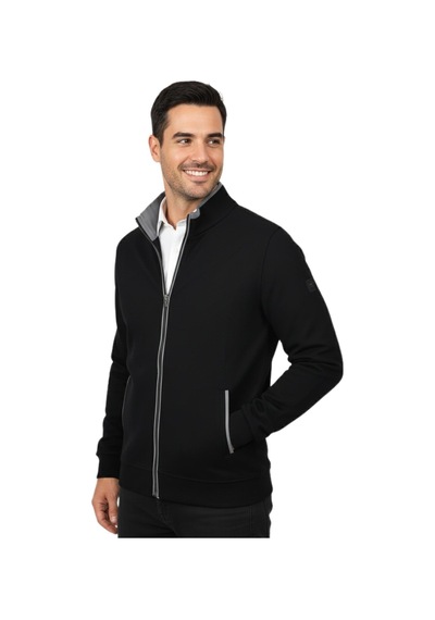 Erkek Spor Hakim Yaka Fermuarlı Hırka Regular Fit Bgl-st04948 Siyah