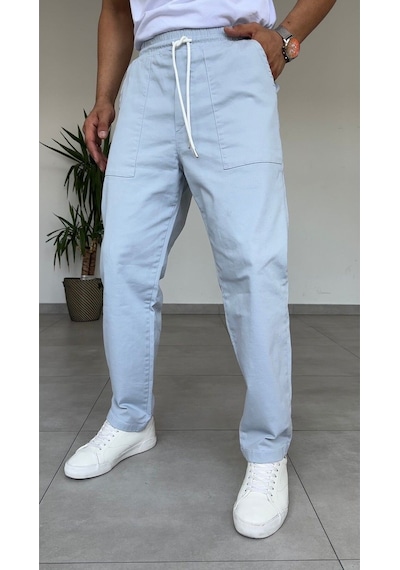 Erkek Denim Pantolon Buz Mavi Trend Buz Mavi