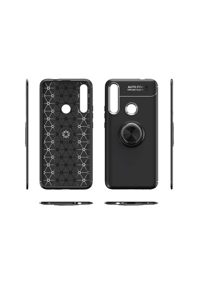 Huawei P30 Lite Kaliteli Yüzüklü Stant Kilif 319247499 - Renk / Siyah