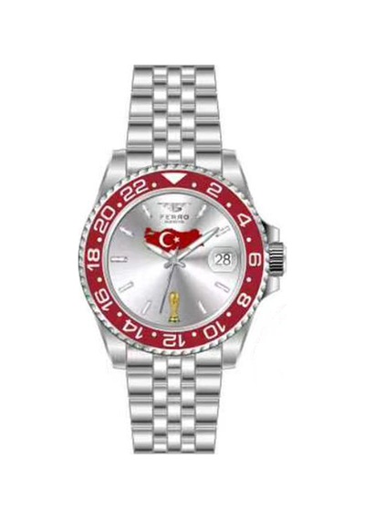 Fm44003a-tr Quartz Çelik Gri 40 Mm Dünya Kupasına Özel Erkek Kol Saati Gri - Kırmızı