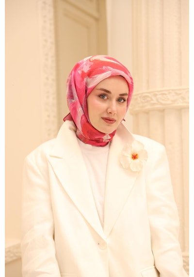 Silk Home Olinda İpek Eşarp 47001-07 Fuşya, Gri, Pembe, Mercan, Mor
