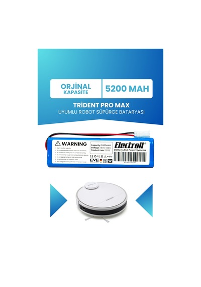 Trident Pro Max Robot Süpürge Batarya 14.4V 5200 Mah Li-İon Pil